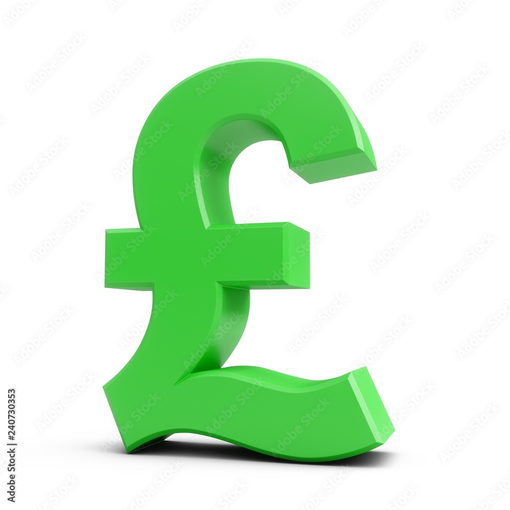 3D Rendering Green Pound Sign isolated on white background 3D Rendering Green Pound Sign isolated on white background