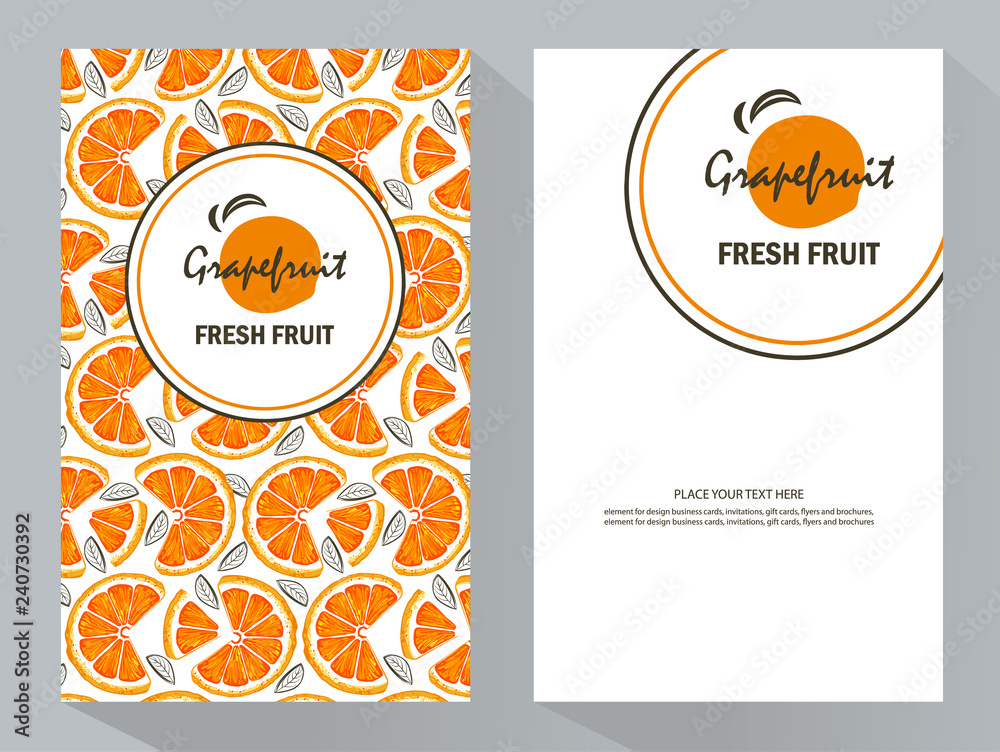 Fototapeta premium creative business brochure template with grapefruit, vector illustration