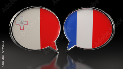 Malta and France flags with Speech Bubbles. 3D illustration Free Download Malta and France flags with Speech Bubbles. 3D illustration - GFXLoad