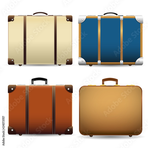 Closed old retro vintage suitcase