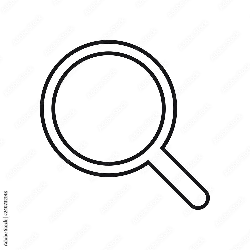 Search icon. Magnifying glass icon, vector magnifier or loupe sign. Search icon. Magnifying glass icon, vector magnifier or loupe sign.