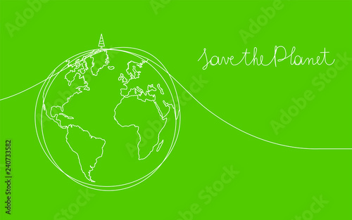 Save the planet concept, vector sketch illustration