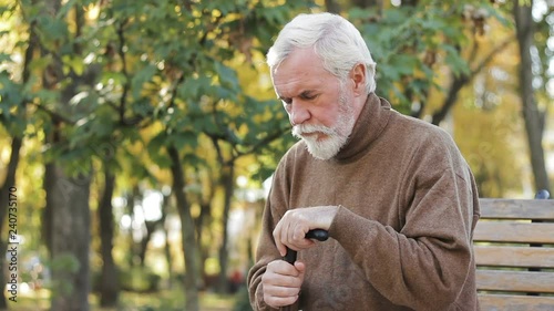 Hard life, aging of disabled grandfather, thinking, getting sorrowful, mournful