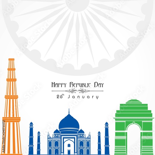 Happy Republic Day of india illustration vector, poster design