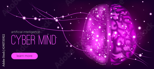 Cyber Mind with Artificial Intelligence Concept.