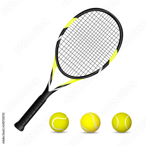 Tennis rackets in colors in 3d. Vector illustration. © Yana Alisovna