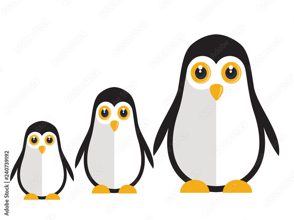 Obraz premium Vector Penguin on a white background
