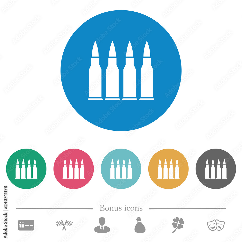 Four bullets flat round icons Four bullets flat round icons