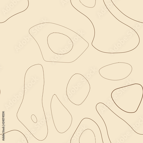 Topographic map background. Admirable topographic map. Seamless design, alive tileable isolines pattern. Vector illustration.