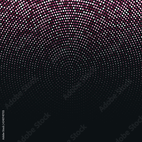 Vector abstract pink halftone pattern on black background. Rose luxury dotted design template © Oksana Kumer