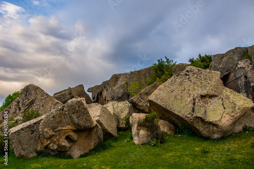 The rocks in the Phrygian valley in Afyon province photo