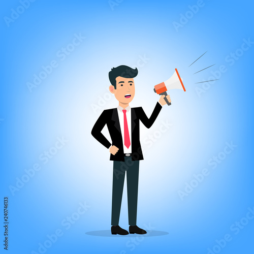 Businessman with a megaphone