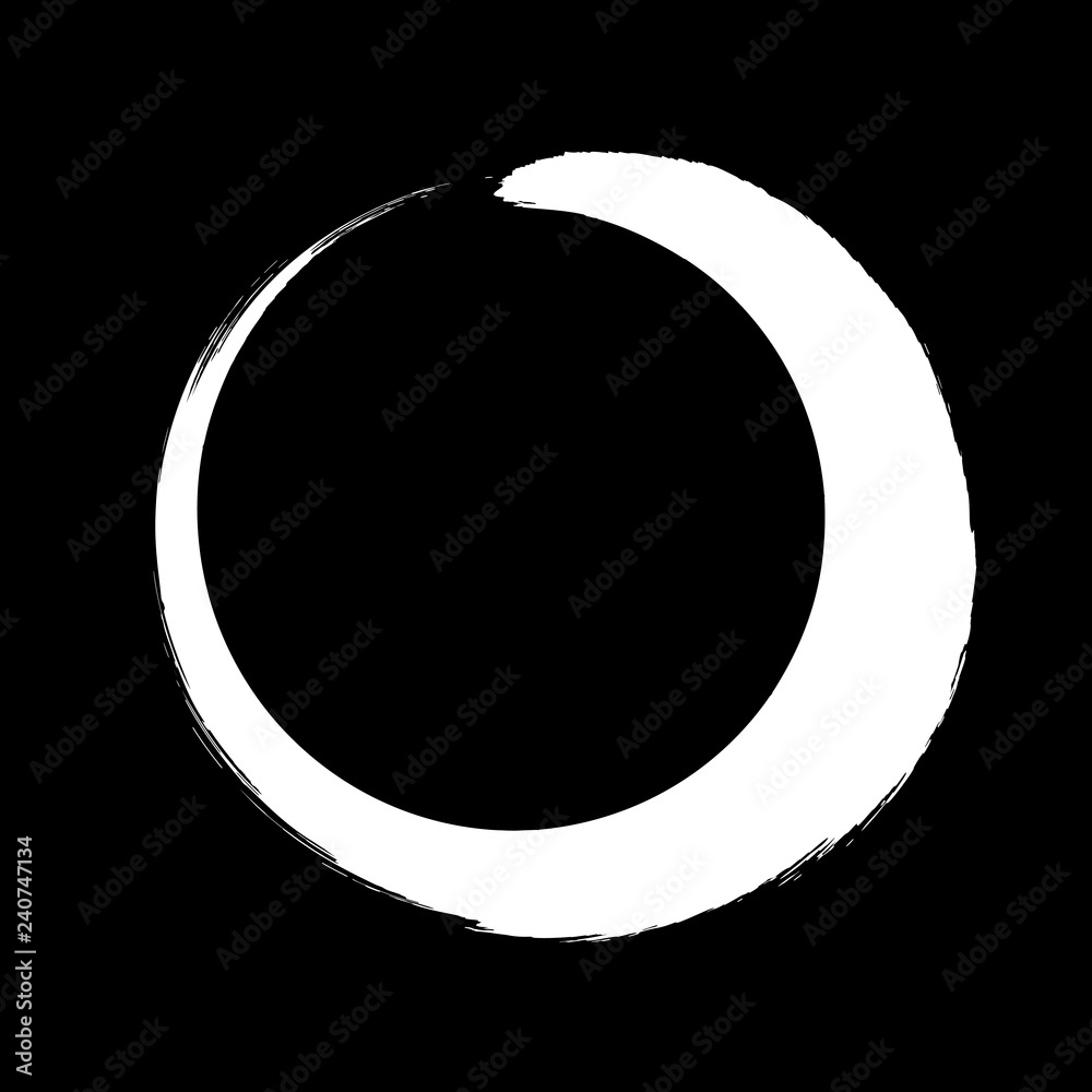 vector brush strokes circles of paint on black background. vector brush strokes circles of paint on black background.