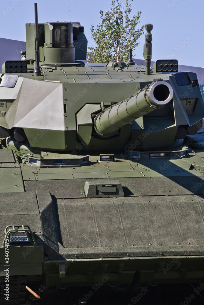 Heavy Russian military equipment on military exercises in the military center. Heavy Russian military equipment on military exercises in the military center.