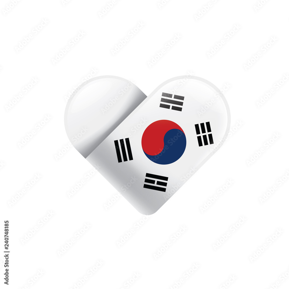 South Korean flag, vector illustration on a white background South Korean flag, vector illustration on a white background