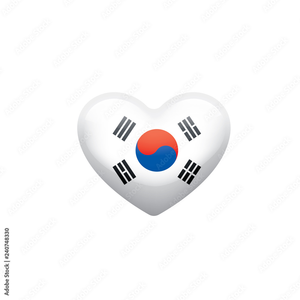 South Korean flag, vector illustration on a white background South Korean flag, vector illustration on a white background