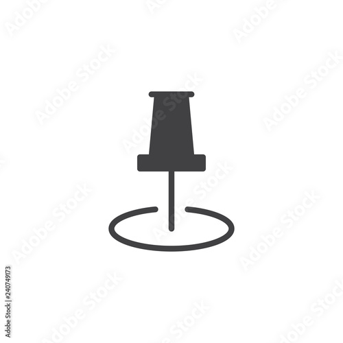 Push pin marker vector icon. filled flat sign for mobile concept and web design. Map pointer simple solid icon. Symbol  logo illustration. Pixel perfect vector graphics