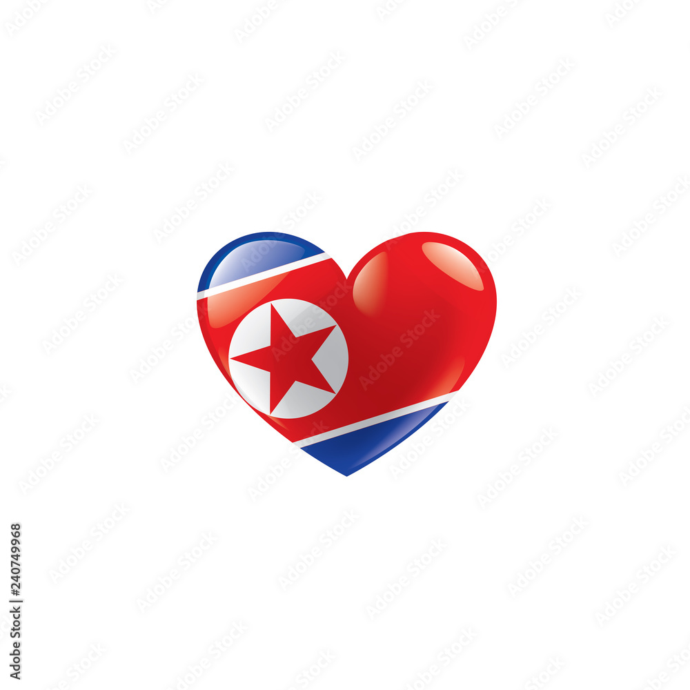 North Korea flag, vector illustration on a white background North Korea flag, vector illustration on a white background