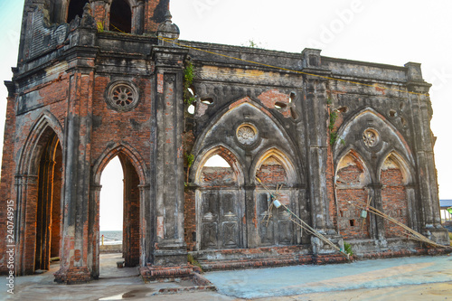 Hai Hau Church, Ruin Church by the Bleach in Hai Hau city, Nam Dinh, Vietnam © Akarat Phasura