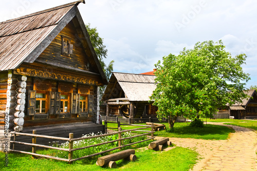 Ancient wooden peasant house photo