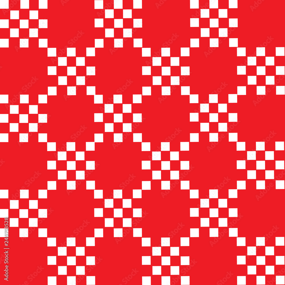 Fototapeta premium white squares on red background geometric pattern