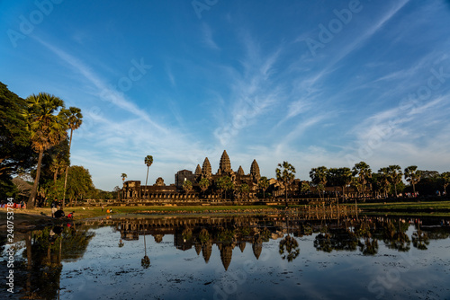 Angkor Wat at Sunset with copy space © hit1912
