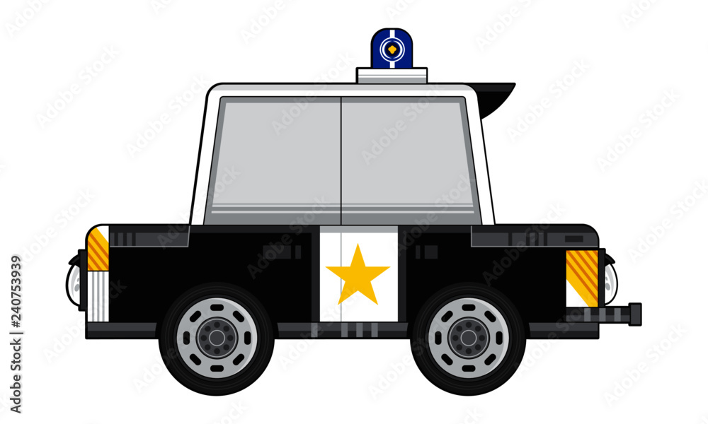 Obraz premium Cartoon Police Car Illustration