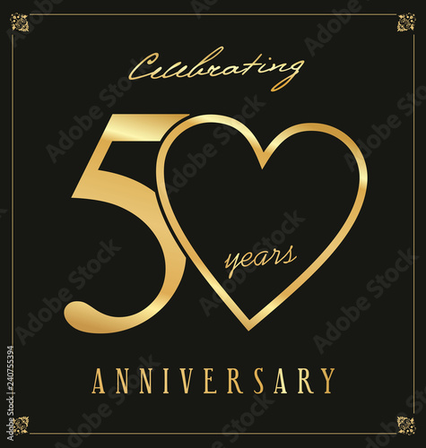 Elegant black and gold anniversary background 