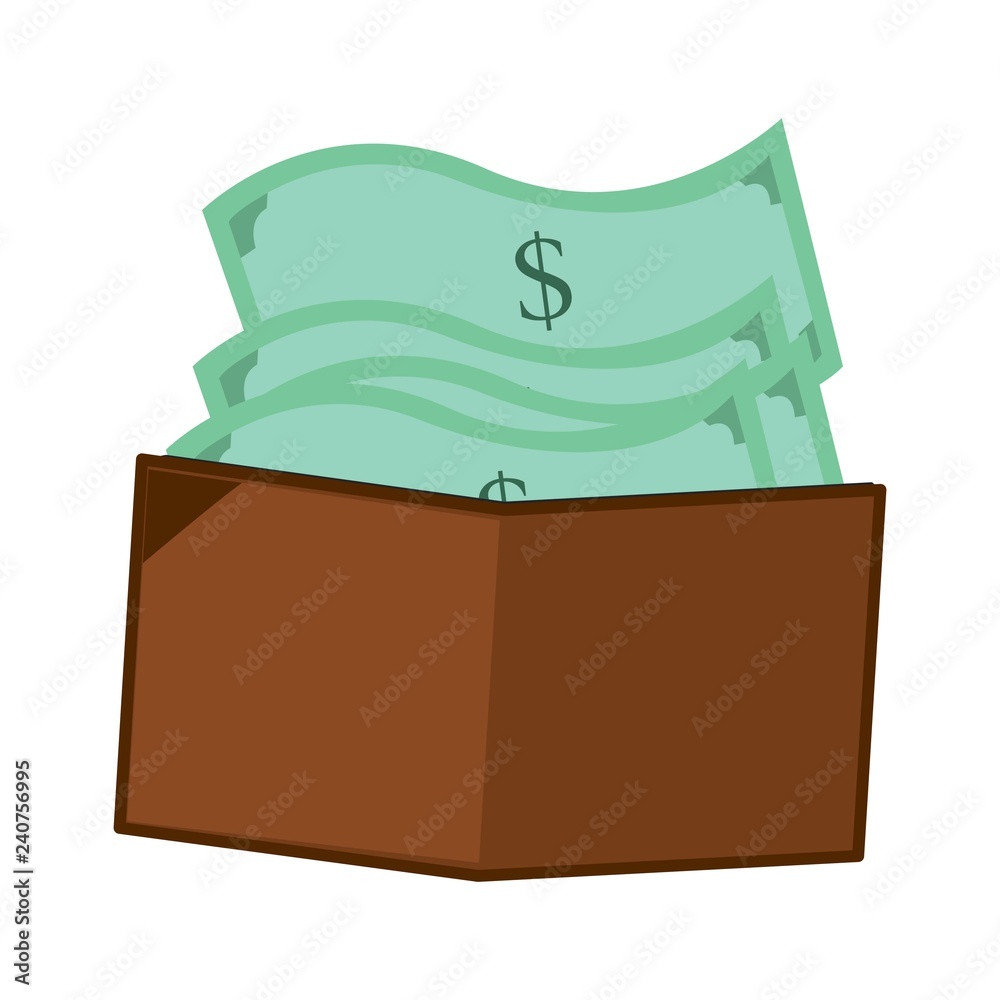 Wallet illustration full of money Wallet illustration full of money