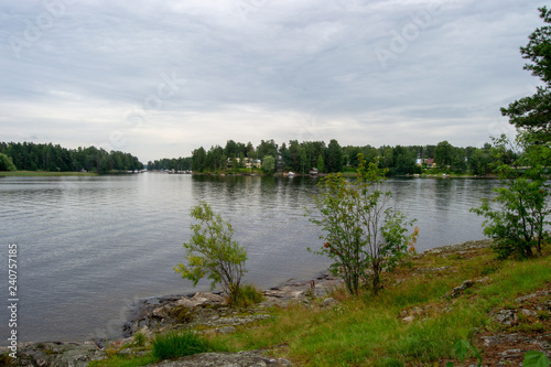 Fototapeta Naklejka Na Ścianę i Meble -  Landscape of Kuopio nature at cloudy day summer