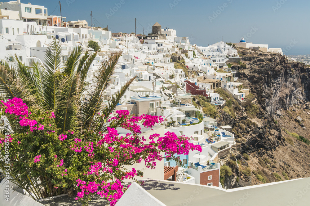 Naklejka premium Santorini Fira, Greece - landscape