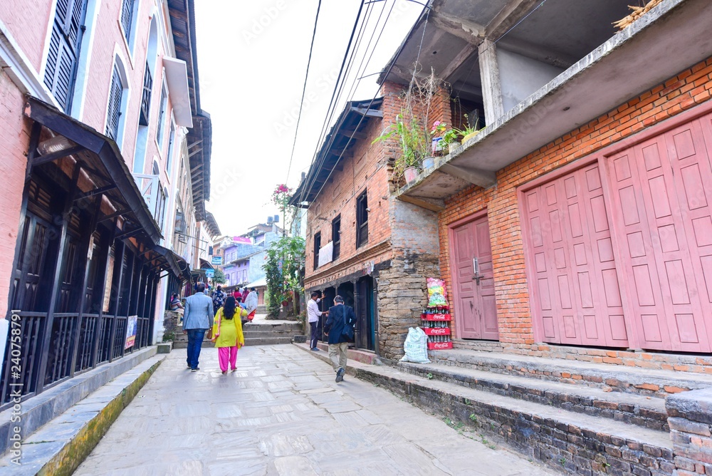 Bundipur Village, a Small Village on a Hilltop in Nepal