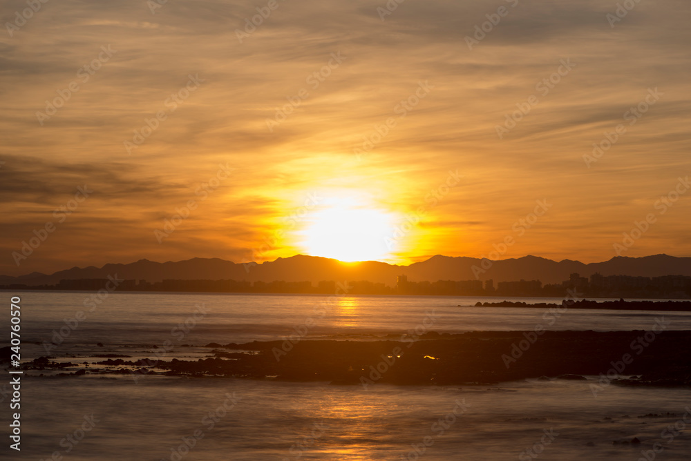 The sunset from oropesa del mar in Castellon