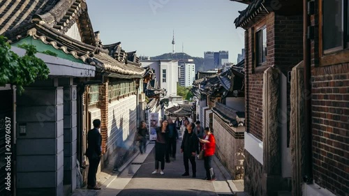 Timelapse At Seoul City, Bukchon Hanok Village, Seoul, South Korea. ProRes 422 in 4k