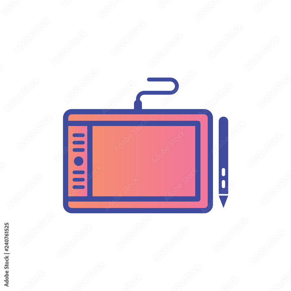 Graphic tablet vector icon sign symbol