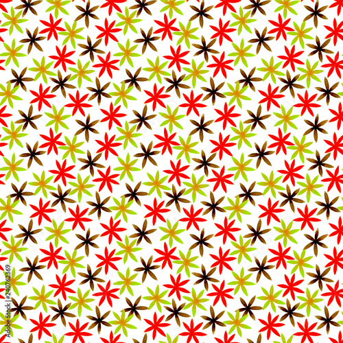 Cute watercolor floral seamless pattern. Green boh