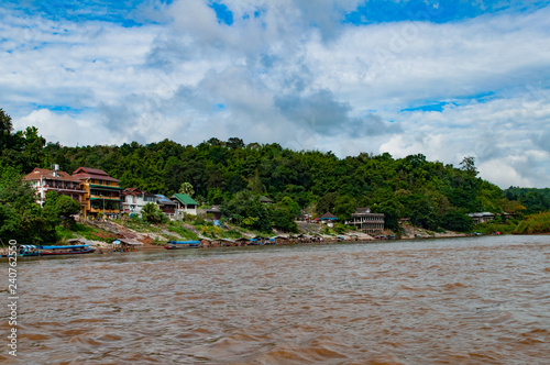 Das Ufer von Laos am goldenen Dreieck in Asien