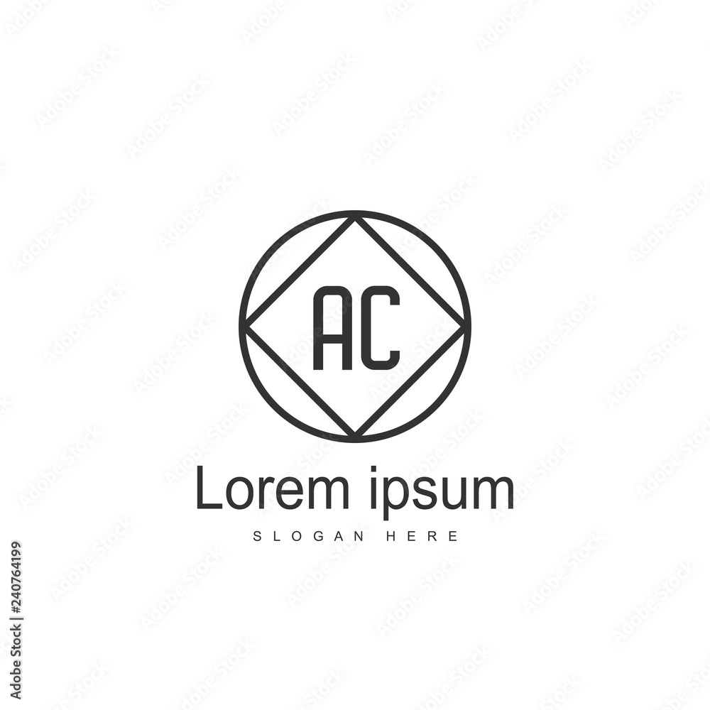 Initial Letter AC Logo Template Vector Design