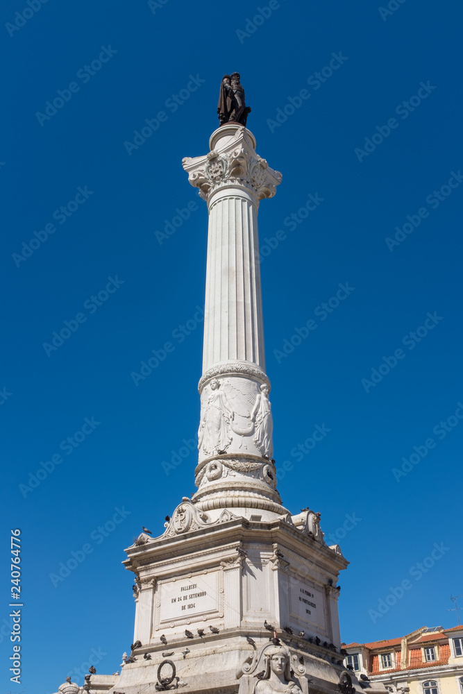 Column of Pedro IV in Rossio Square, Lisbon, Portugal