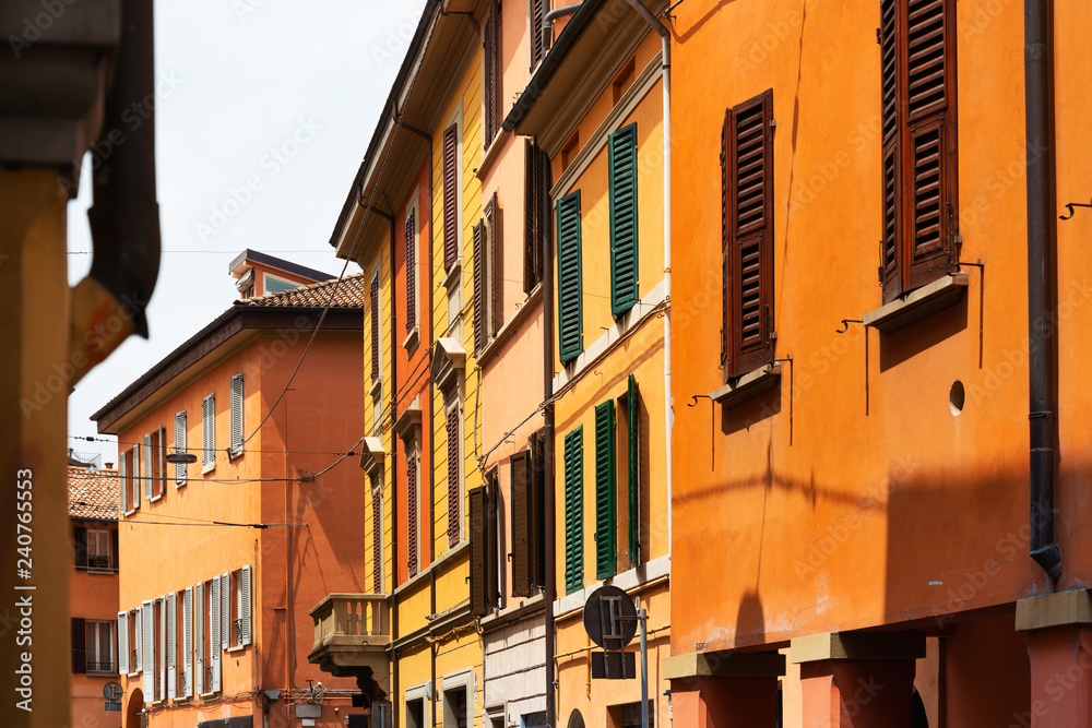 Street view of Buildings around Bologna, Italy