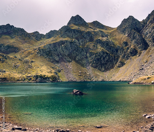 Nice mountain lake in the Ossau valley photo