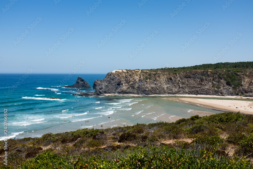Odeceixe Beach, Vicentine Coast, Alentejo, Portugal, during summer Odeceixe Beach, Vicentine Coast, Alentejo, Portugal, during summer