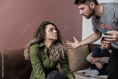 Man comes drunk home and starts abusing and hitting his wife