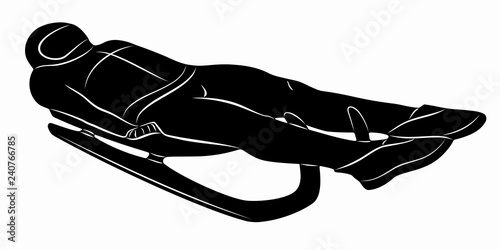 illustration rider on sled , vector draw