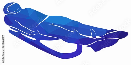 illustration rider on sled , vector draw
