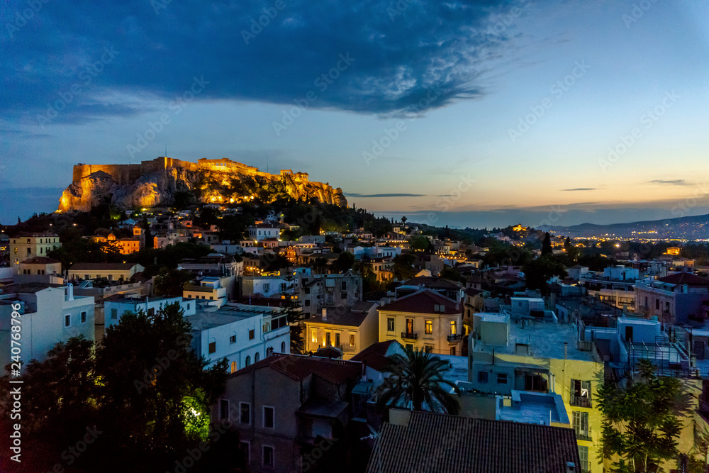 Dusk in Athens, Greece