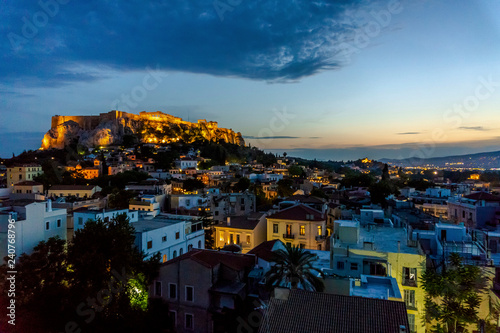 Dusk in Athens, Greece