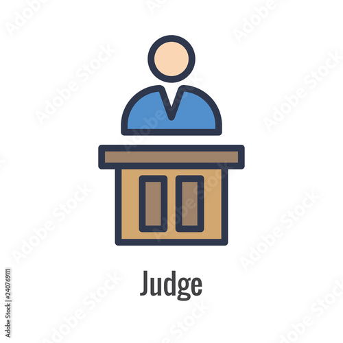 Law and Legal Icon Set with Judge, Jury, and Judicial icons