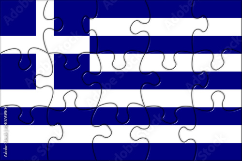 Greece Flag Puzzle Pieces