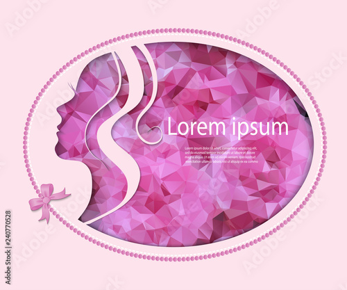 female silhouette in pink photo